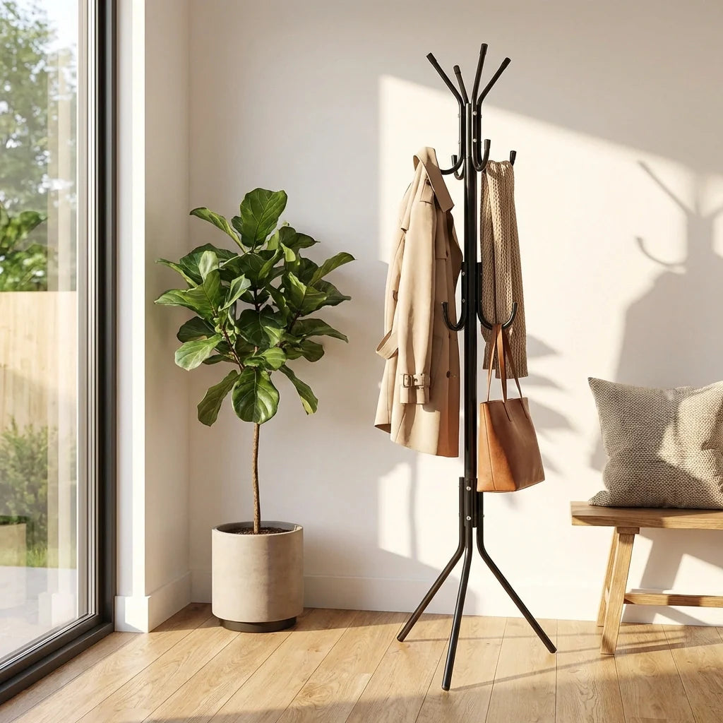 6 Hook Coat Hanger Clothes Stand Hanging