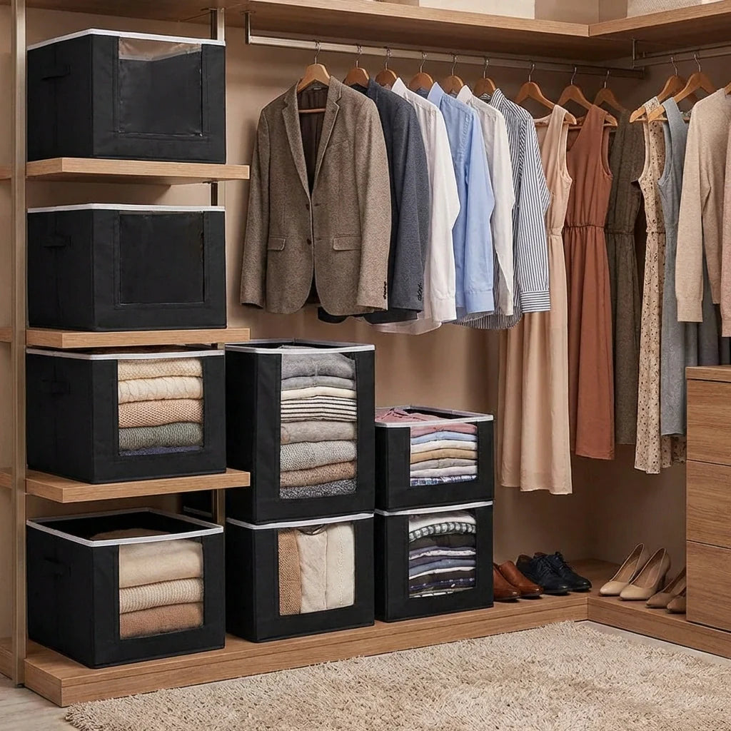 Closet Organizer-Foldable Shirts and Clothing Organizer Stackers(Pack of 4)