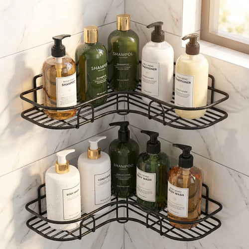 1pc No-Drill Corner Wall-Mounted Toilet Storage